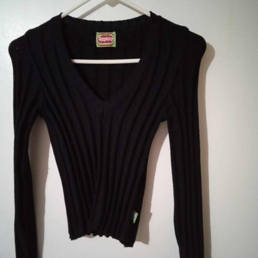 Y2K -Vintage "REPLAY" women's long sleeve black sweater size small new